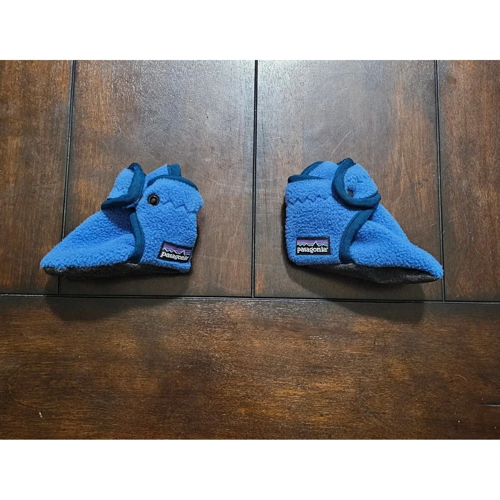 Vintage Patagonia Synchilla Fleece Bunting‎ Blue 12M Snowsuit Booties Mittens